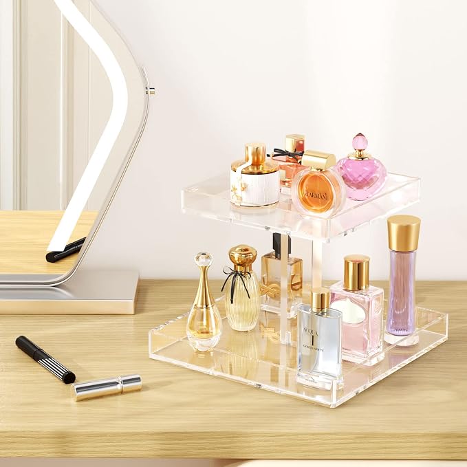 NIUBEE 2-Tier Acrylic Bathroom Cosmetic Storage Organizer - Image 5