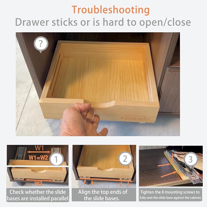 Kitchen Cabinet Organizer, Wood Pull Out Drawer, W12''×D10''×H3'' | Fully - Image 3