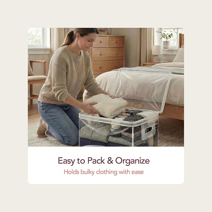 Clear Storage Bags with Zipper, 2 Pack — Comforter Storage Bag, Blanket Storage - Image 6
