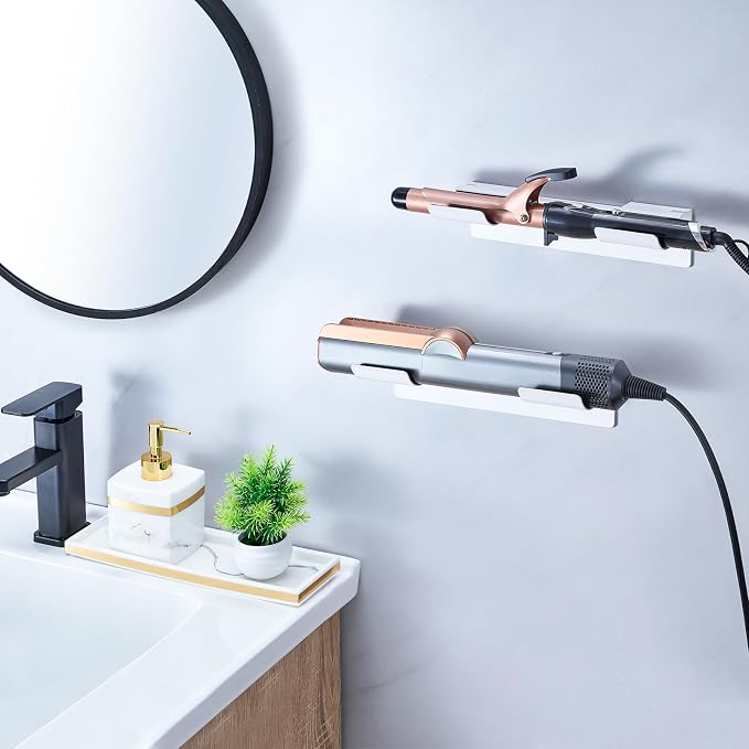 2 PCS Wall Mount Curling Iron Holder and Hair Tool Organizer - Image 5