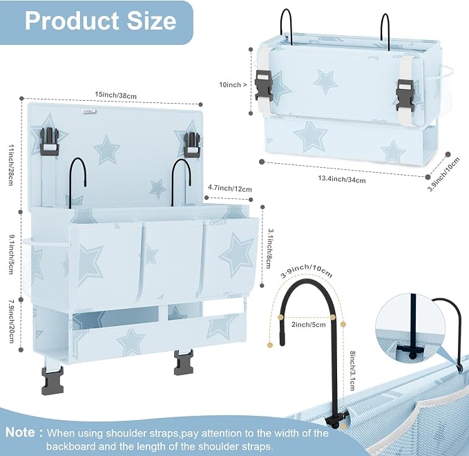 homyfort Bedside Caddy Organizer, Dual-Purpose Bedside Storage - Image 4