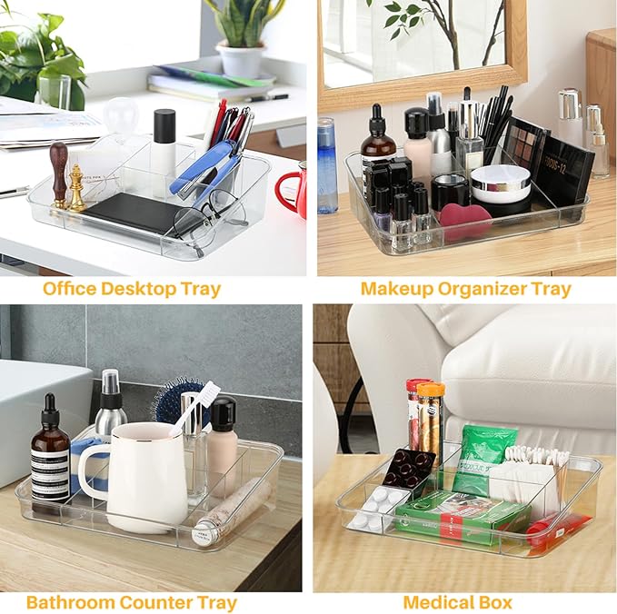 SUNFICON Makeup Tray Organizer Cosmetic Display Case Office Stationery Storage - Image 11