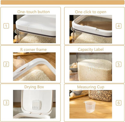 Flour Dispenser 10LBS - 5 L /5 QT /5 KG Rice Container Storage Food Cereal - Image 5