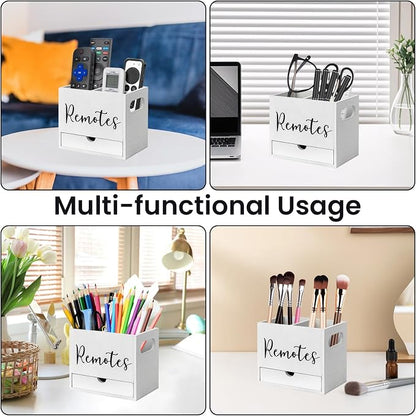 Remote Control Holder, 2 Slot Wooden TV Remote Holder - Image 4