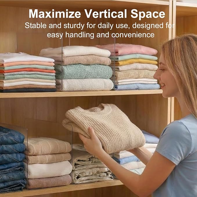 SortNStore Shelf Dividers for Closet Organization: 10" Tall x 16" Deep - Image 4