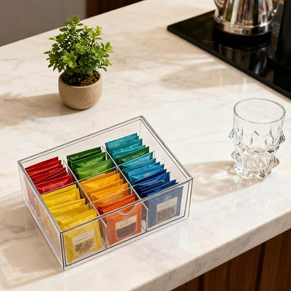 Rainmae Tea Bags Organizer Clear Acrylic Teabag Drawer Holder - Image 6