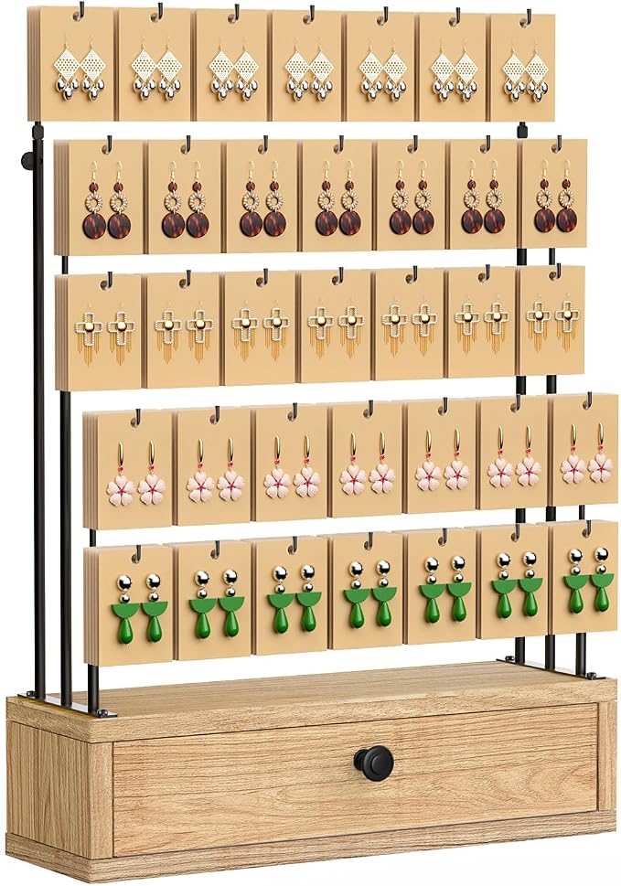 ORLESS 5-Tier Jewelry Display for Vendors, Earring Holder Organizer by TJMOREE
