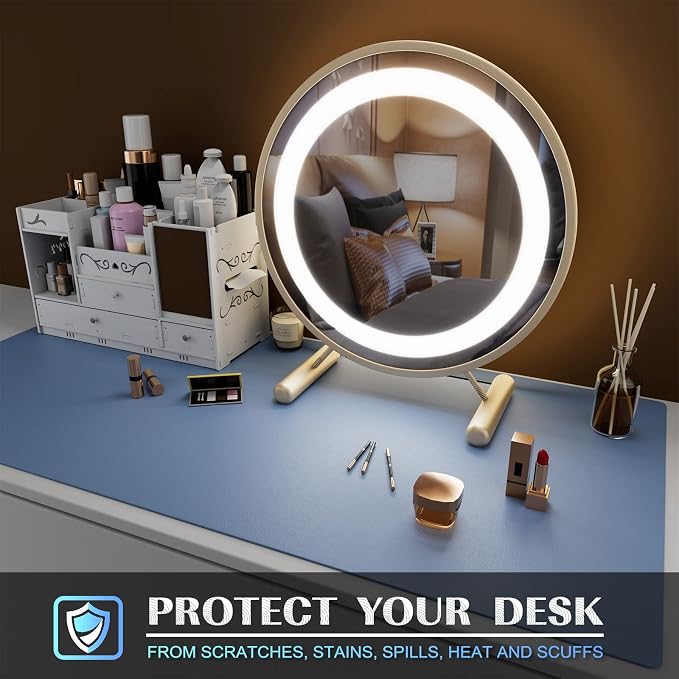 K KNODEL Small Office Leather Desk Mat, Mouse and Keyboard Pad, Computer and - Image 6