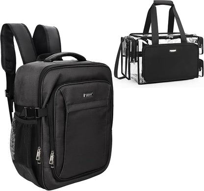 Relavel Professional Makeup Case Backpack and Large Clear Makeup Bag by Relavel