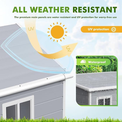 Devoko 6 x 4 FT Resin Outdoor Storage Shed - Image 5