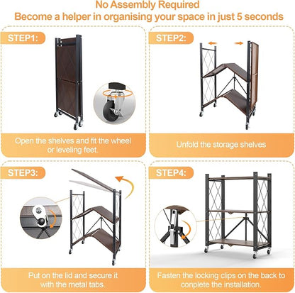 3 Tier Vintage Multifunctional Folding Shelf - Image 9