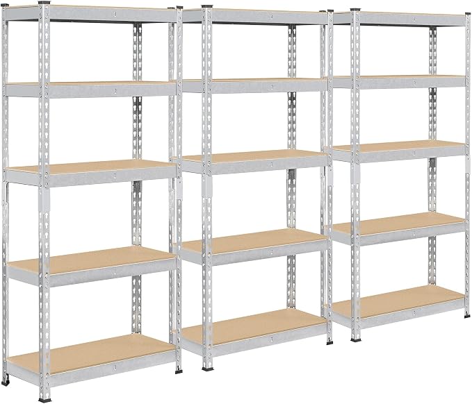 Topeakmart 3 PCS 5-Tier Utility Shelves, Metal Storage Shelves Garage Shelving by Topeakmart