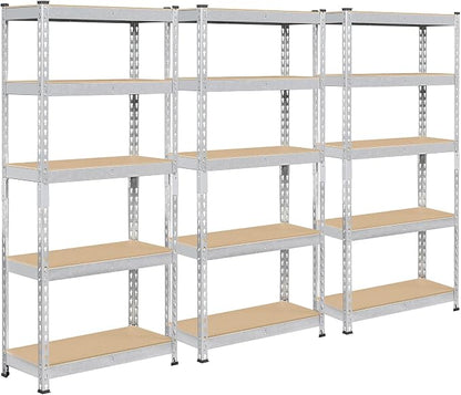 Topeakmart 3 PCS 5-Tier Utility Shelves, Metal Storage Shelves Garage Shelving by Topeakmart