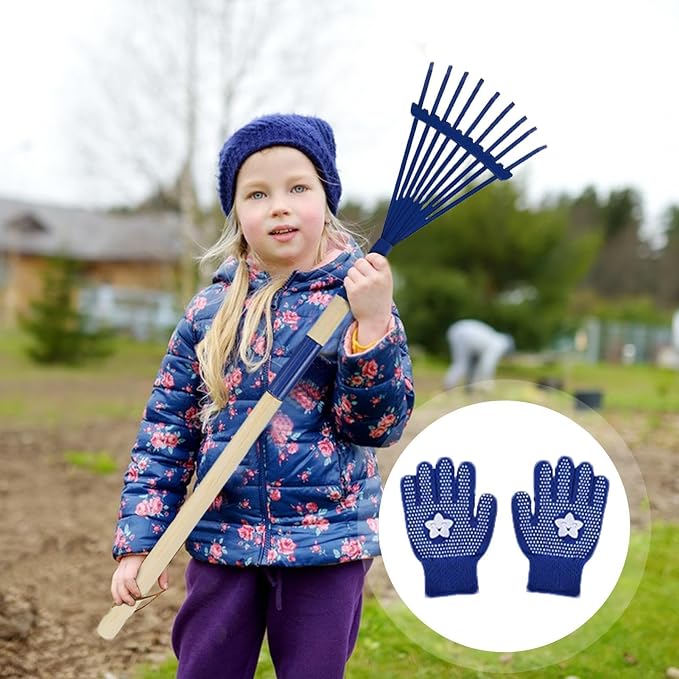 Kids Leaf Rake | 27 Inch Detachable Wooden Handle - Image 6