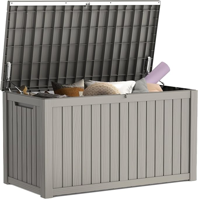 Mars Villa 180 Gallon Outdoor Storage Box Waterproof, Extra Large Resin Deck Box by MarsVilla