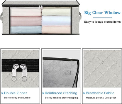 HomeHacks Storage 8-Pack Clothes Organizer Storage Bags Foldable Storage Box - Image 4
