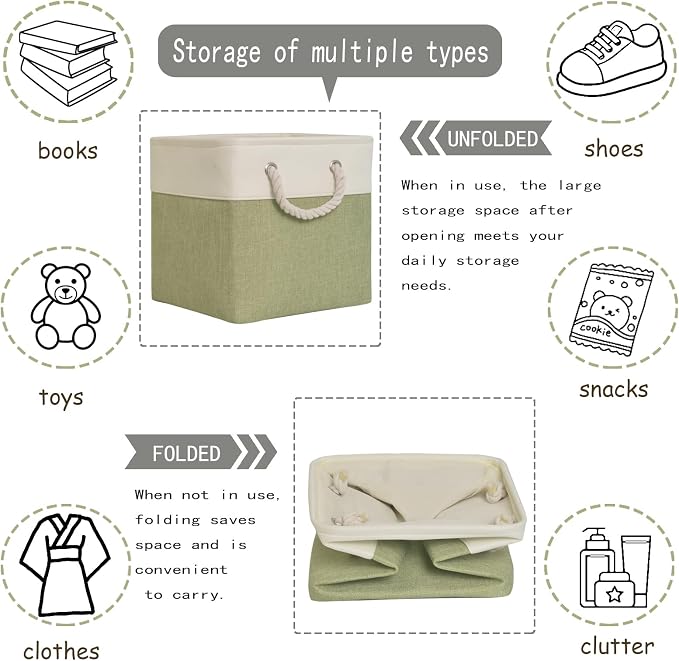 12 inch storage bins, Cube Storage Organizer Bins - Image 4