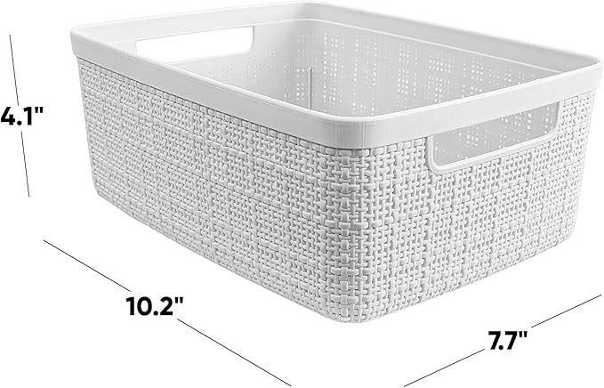 Curver Set of 8 Small 4.5L Jute Decorative Plastic Organization and Storage - Image 2