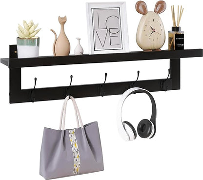 SMIBUY Coat Hooks with Shelf Wall-Mounted, 29.2 Inch Entryway Coat Rack by SMIBUY