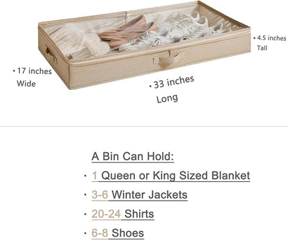 Berdeng 3 Pack Under Bed Storage Containers, Low Profile Underbed Shoes and - Image 3