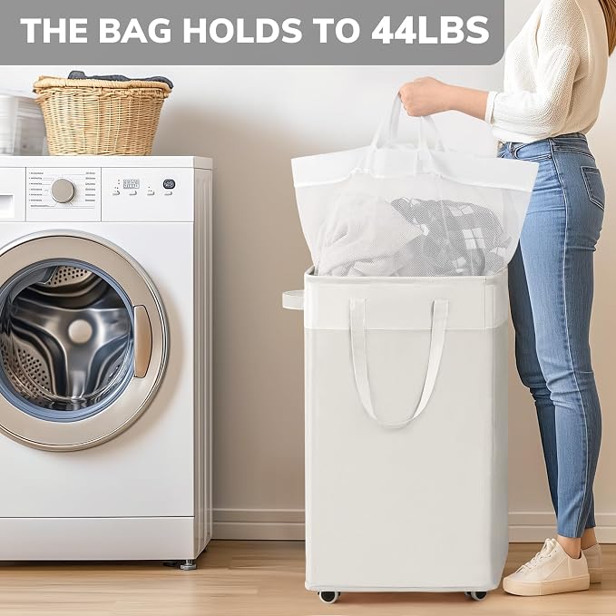 Goodpick Laundry Hamper with Wheels, 75L College Dorm Room Essentials, Clothes - Image 6
