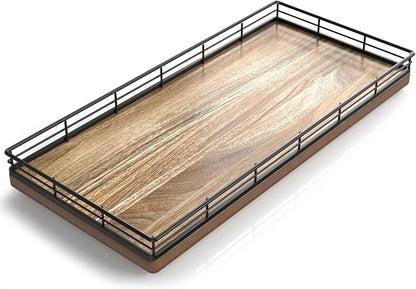 Acacia Bathroom Toilet Tank Tray, Vanity Tray by Focusonit