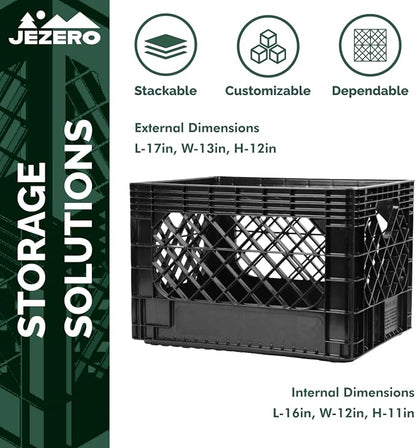 JEZERO 20 Quart 3-Pack Heavy Duty Plastic Crate | Stackable Multi-Purpose - Image 2