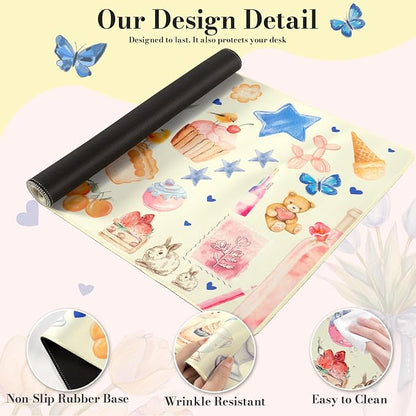 iCasso Desk Cover Mat, Extra Large Mouse Pad, Desk Pad Mat, Office Matt - Image 5