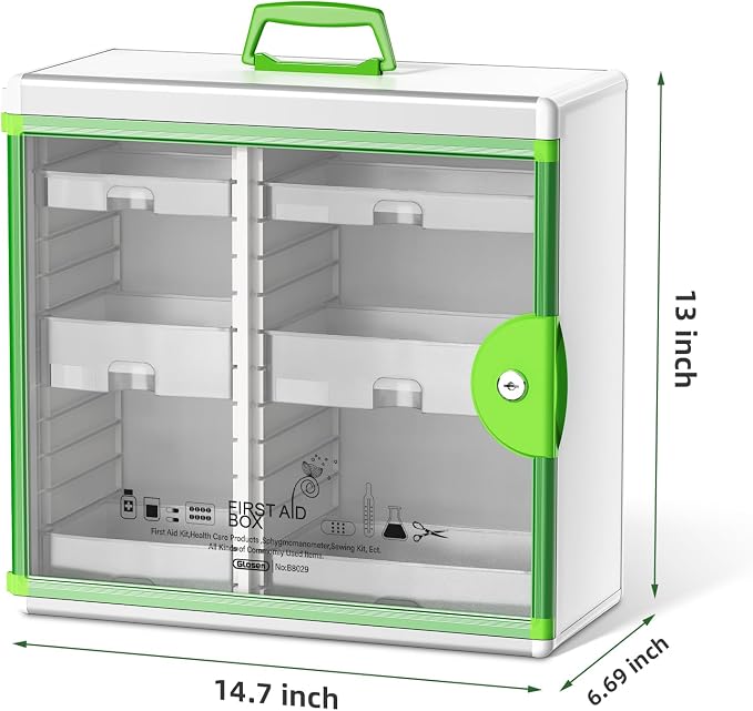 Lockable Medicine Cabinet with 6 Removable Trays, Wall Mounted & Portable - Image 2