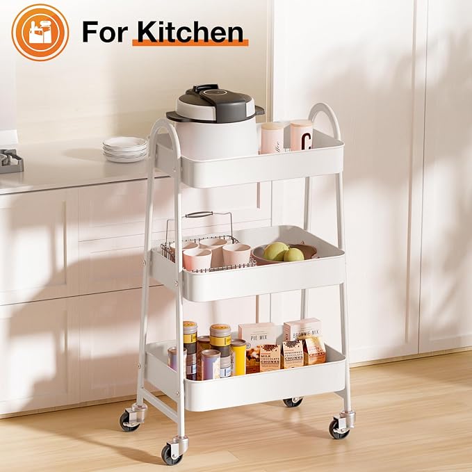 NEWBULIG 3-Tier Metal Rolling Cart - Image 6