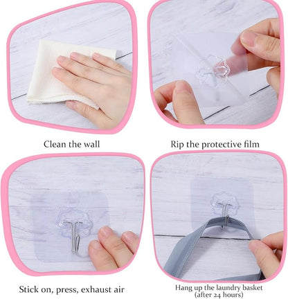 2 Pcs Small Hanging Laundry Bag Foldable Mesh Laundry Basket Portable Hanging - Image 7