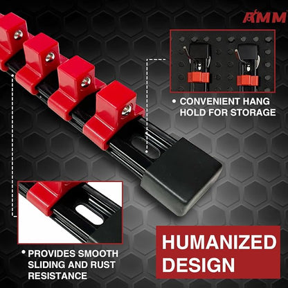AMM 9-Piece Socket Organizer, 3/8 & 1/4 inch Drive ABS Socket Holder, Heavy - Image 4