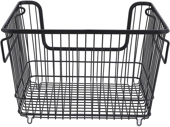 Freezer Organizer Bin, Stackable Wire Basket - Image 9