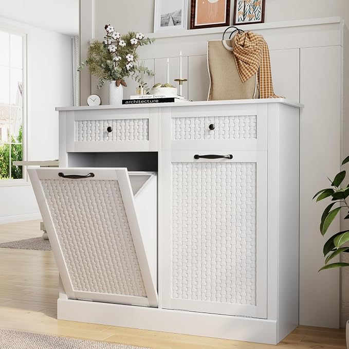 Double Tilt Out Laundry Hamper Cabinet, 10 Gallon Laundry Cabinet by Unknown
