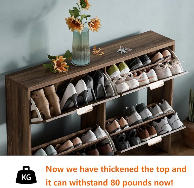 Shoe Cabinet Storage, Modern Freestanding Organizer - Image 4