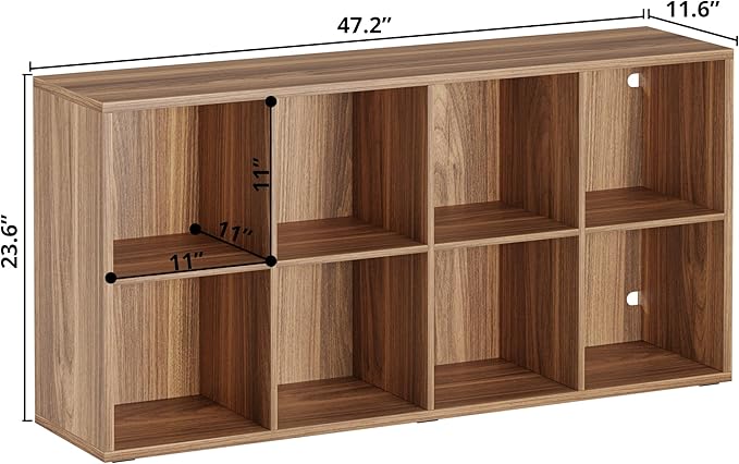 IRONCK Bookshelf, 8-Cube Storage Cube Shelf Organizer, Extra Thick Frame - Image 3