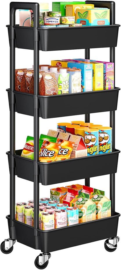 Pipishell 4-Tier Rolling Cart, Plastic Cart by Pipishell
