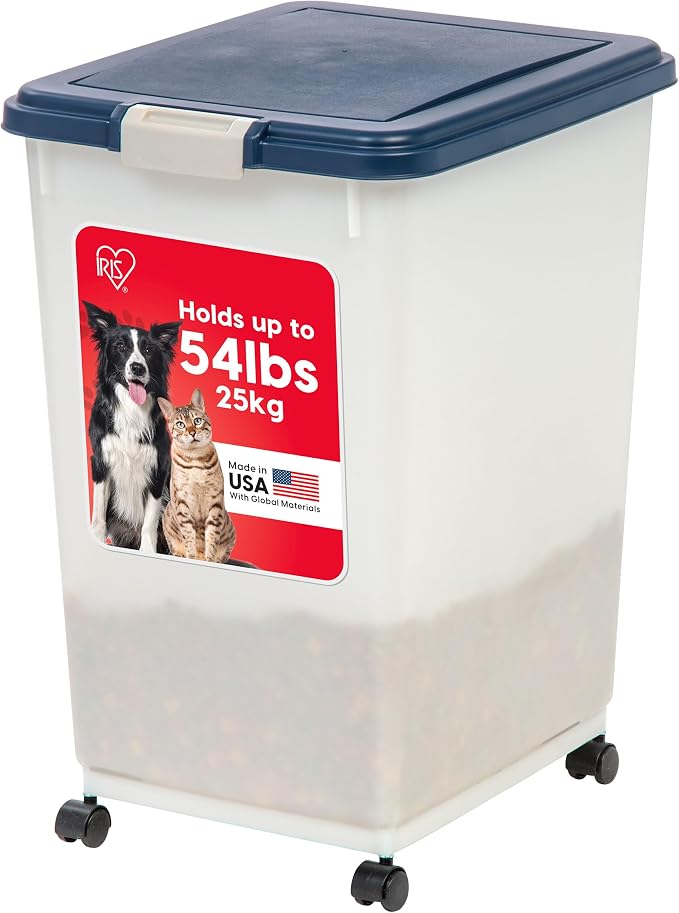 IRIS USA Dog Food Storage Container, Attachable Wheels, by IRISUSA