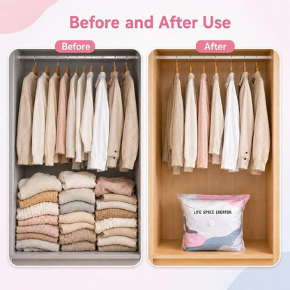 3 PACK No-Pump Vacuum Storage Bags, Cube Compression Life Space Saving Storage - Image 2