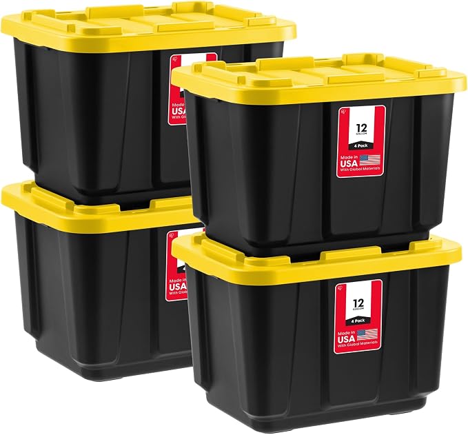 IRIS USA 12 Gallon Heavy Duty Truck Bed Toolbox Storage Tote Bins by IRISUSA