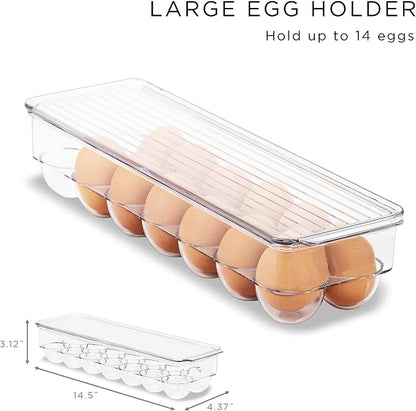 Sorbus Fridge Bins and Freezer Bins Refrigerator Organizer Stackable Food - Image 3