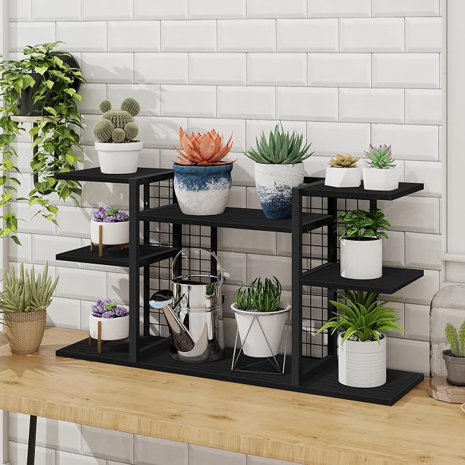 ELITEROO Desktop Bookshelf, 4 Tier Wood Desk Organizer Shelf, Tabletop Storage - Image 9