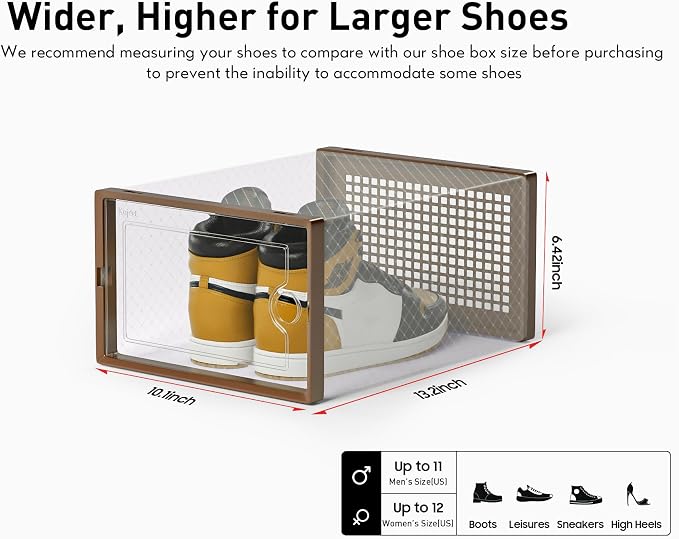 Kuject X-Large Shoe Storage Boxes 12 Pack, Entryway & Under-Bed Storage - Image 2