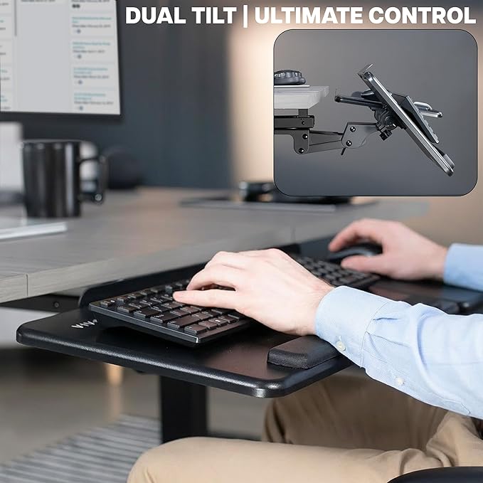 VIVO Adjustable 27 x 12 inch Under Desk Keyboard Tray - Image 6