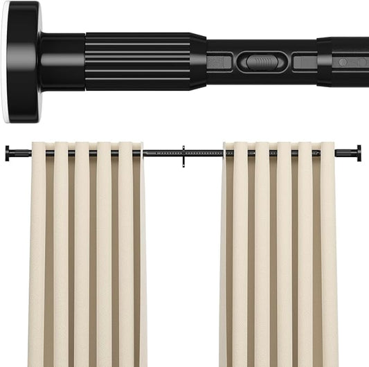 AIZESI 41-86 Inch Heavy Duty Black Tension Curtain Rod by AIZESITENSIONROD