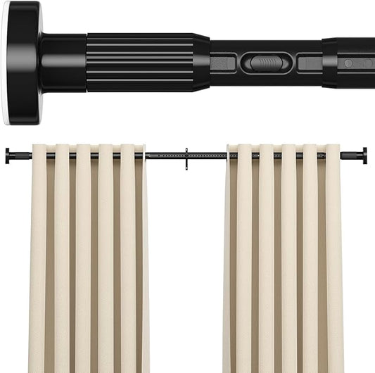 AIZESI 41-165 Inch Heavy Duty Black Tension Curtain Rod by AIZESITENSIONROD