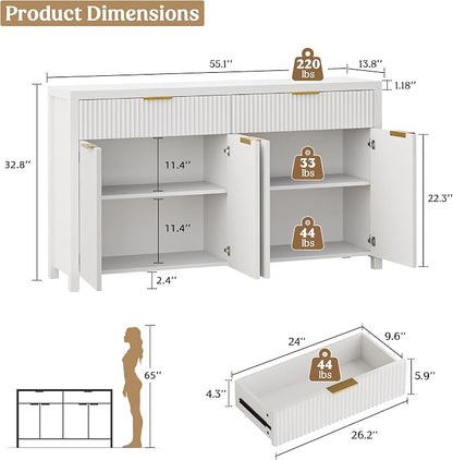 Lulive 55" Sideboard Buffet Cabinet - Image 2
