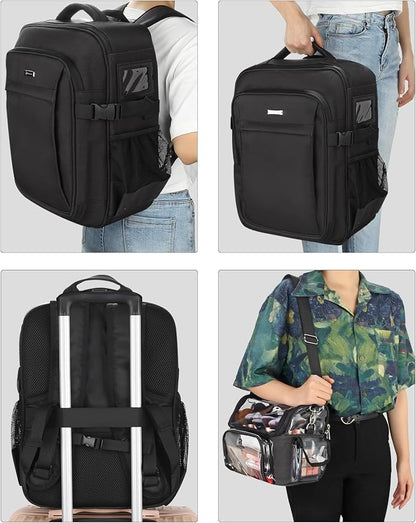 Relavel Professional Makeup Case Makeup Backpack and Clear Makeup Brush Case - Image 4