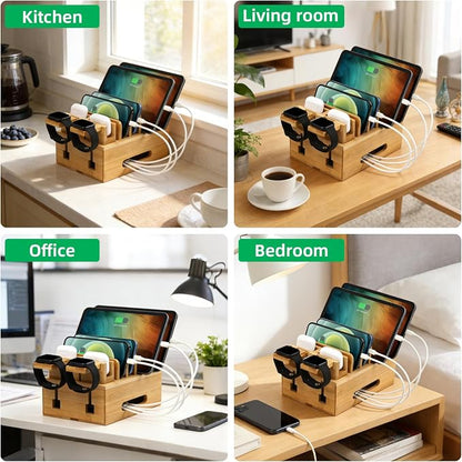 Bamboo Charging Stations for Multi Devices - Image 6