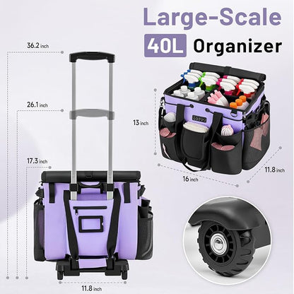 Large Cleaning Caddy for Cleaning Supplies Organizer, Rolling Cleaning Caddy - Image 2